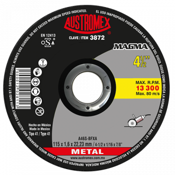 Disco para corte de metal 3872 Austromex