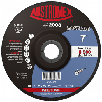 Disco corte de metal 7 Pulg 2008 Austromex