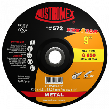 Disco corte de metal 9 Pulg 572 Austromex