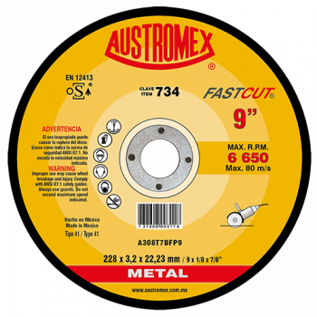 Disco para corte de acero 8 Pulg 734 Austromex