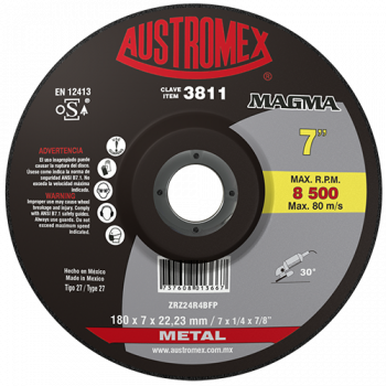 Disco para desbaste de metal 7 Pulg 3811 Austromex