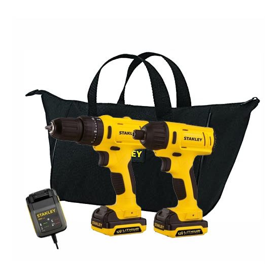 Combo taladro percutor SCH121S2 - Atornillador de impacto SCI12S12K 12V Stanley