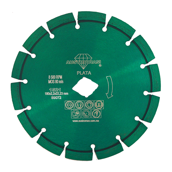 Disco de diamante verde segmentado Granito 1521 Austromex
