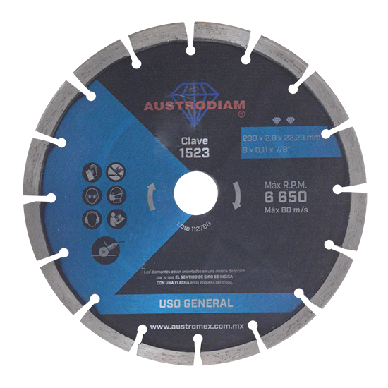 Disco de diamante segmentado Uso General 1523 Austromex