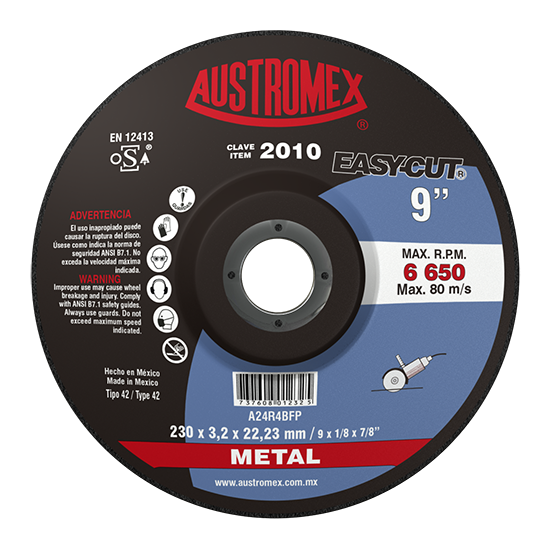Disco corte de metal 9 Pulg 2010 Austromex