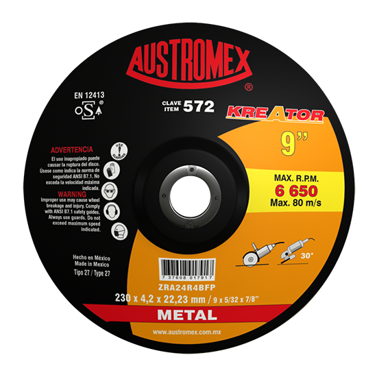 Disco corte de metal 9 Pulg 572 Austromex