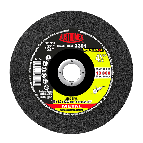 Disco para corte de metal 4-1/2 Pulg 3301 Austromex