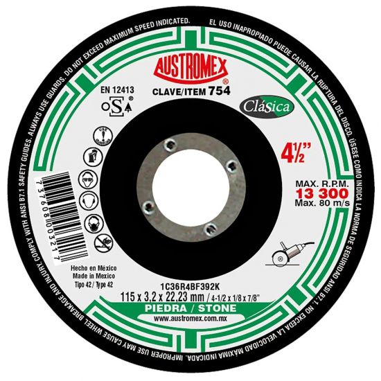 Disco para corte de piedra 4-1/2 Pulg 754 Austromex