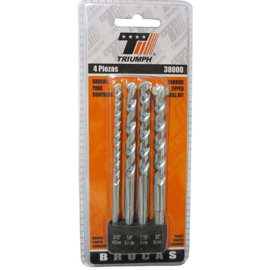 Juego de brocas para concreto 4 Pz Triumph