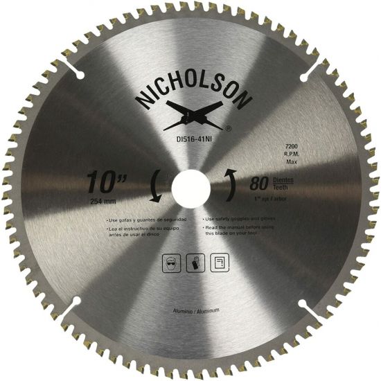 Sierra para Aluminio 10" X 80 DI516-41NI Nicholson