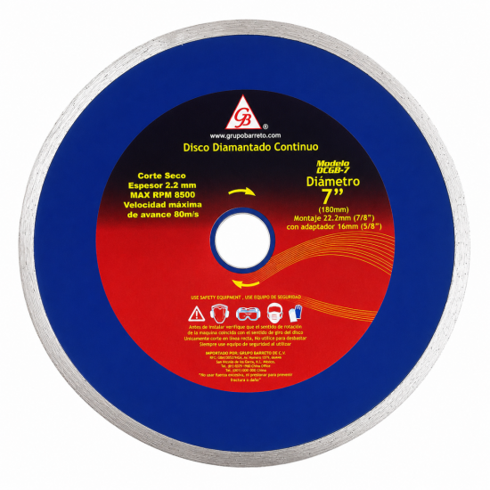 Disco Diamante Rin Continuo 7” DCGB-7 GB
