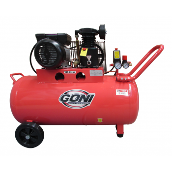 Compresor de banda 1HP con tanque horizontal de 100lt 9306 Goni