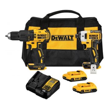 Combo Taladro percutor 1/2" + Atornillador de impacto 1/4" Brushless 20V DCK223D2 DeWalt