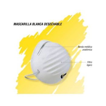 Mascarilla económica blanca 50 Pz Cabel