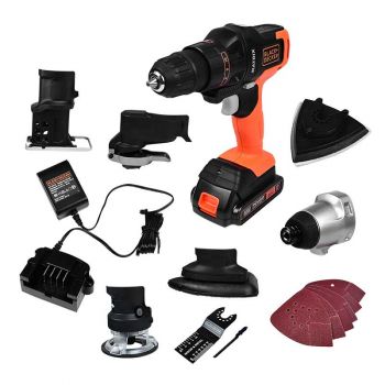 Taladro Inalámbrico 20V MAX* MATRIX™ con 6 Cabezales Intercambiables MTX20K6A Black & Decker