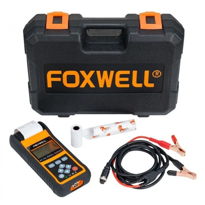 Foxwell Comprobador de batería de Coche, Sistema de Carga, analizador de  baterías de Coche y Sistema de Carga/Inicio de 12 V/24 V