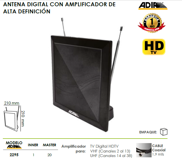 Amplificador de antena de TV para interiores, antena de bajo ruido,  amplificador de señal para TV HD, antena interior borra canales pixelados  de baja