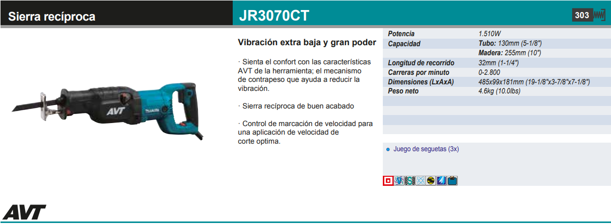 Sierra de Sable 1.510W AVT JR3070CT