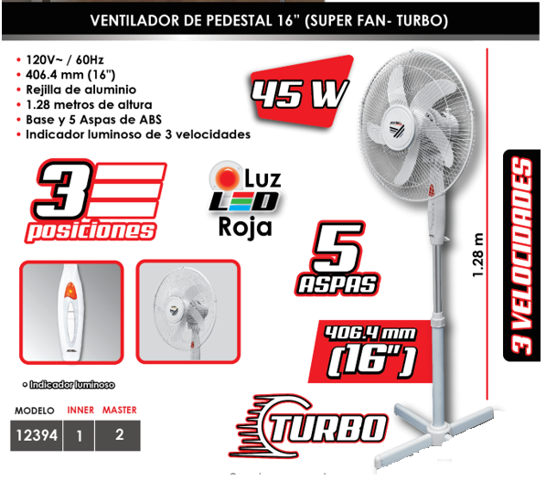 Ventilador Industrial de 26 con Pedestal 2071 Adir México